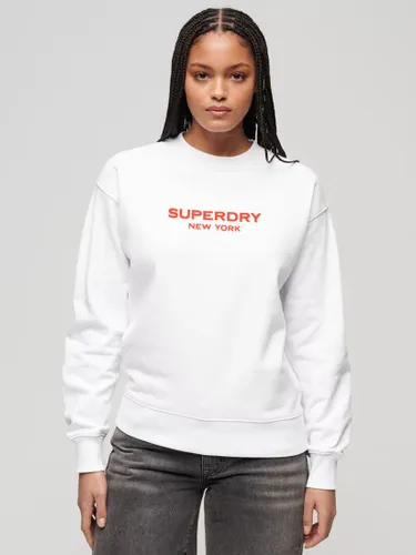 Superdry Sport Luxe Crew Sweatshirt, Brilliant White - Brilliant White - Female