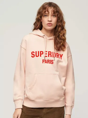 Superdry Sports Luxe Loose Fit Hoodie - Mauve Morn Pink - Female