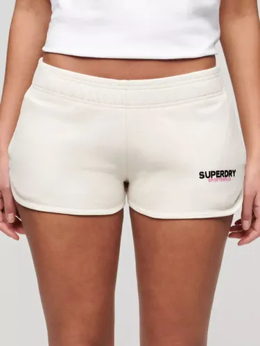 Superdry Sportswear Logo Racer Shorts - Rice White - Female