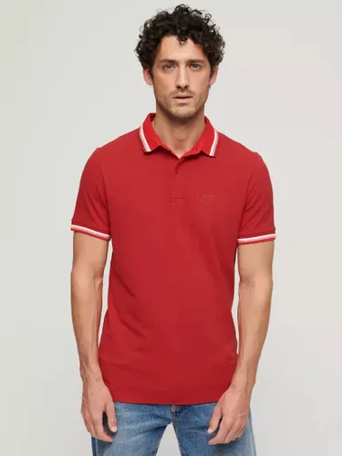 Superdry Sportswear Tipped Polo Shirt - Apple Red - Male