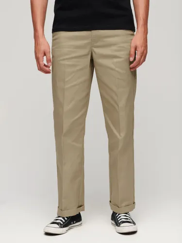 Superdry Straight Chinos - Taupe Brown - Male