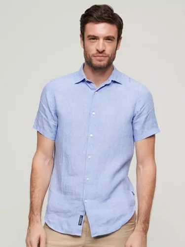Superdry Studios Casual Linen Shirt - Light Blue Chambray - Male