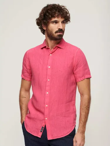 Superdry Studios Casual Linen Shirt - New House Pink - Male