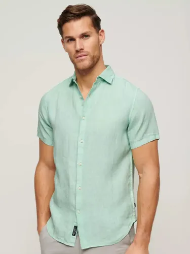Superdry Studios Casual Linen Shirt - Spearmint Green - Male