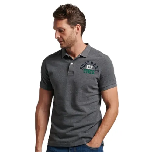 Superdry Superstate Polo Shirt - Rich Charcoal Marl
