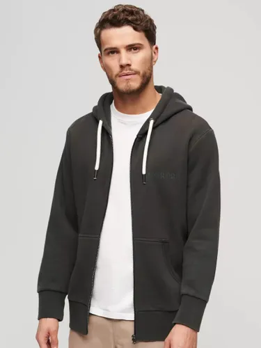 Superdry Tattoo Graphic Loose Zip Hoodie, Washed Black - Washed Black - Male