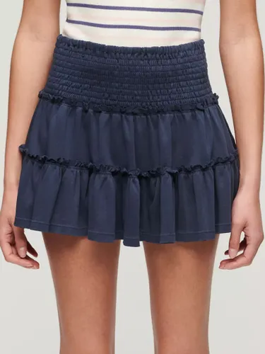 Superdry Tiered Jersey Mini Skirt - Richest Navy - Female