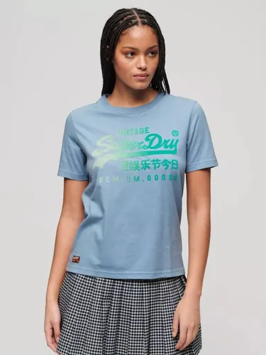 Superdry Tonal Graphic Relaxed T-Shirt, Blue Heather - Blue Heather - Female