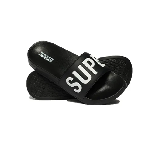 Superdry Vegan Core Pool Sliders - Black & Optic - UK 8-9 (EU 42-43)