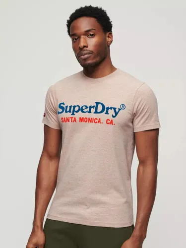 Superdry Venue Duo Logo T-Shirt - Lavin Beige Marl - Male