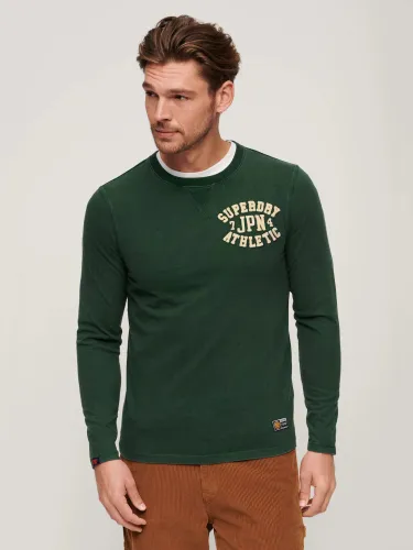 Superdry Vintage Athletic Chest Long Sleeve T-Shirt - Enamel Green - Male