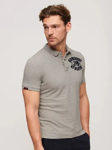 Superdry Vintage Athletic Polo Shirt - Light Grey Marl - Male