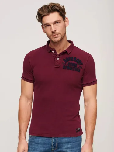 Superdry Vintage Athletic Polo Shirt - Rich Burgundy - Male