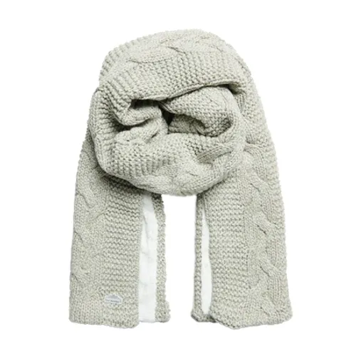 Superdry Vintage Cable Scarf - Light Grey