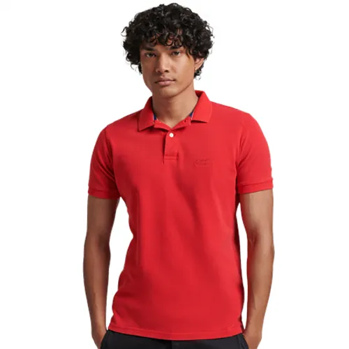Superdry Vintage Destroyed Polo Shirt - Rouge Red