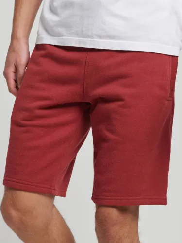 Superdry Vintage Logo Embroidered Jersey Shorts - Track Red Marl - Male