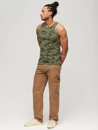 Superdry Vintage Overdyed Printed Vest, Green - Green - Male