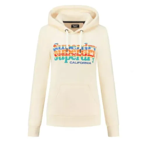Superdry Vintage Scripted Infill Hoody - Ivory