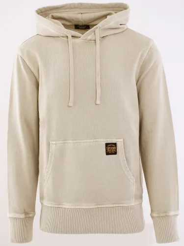 Superdry Washed Pelican Beige Contrast Stitch Relaxed Hoodie