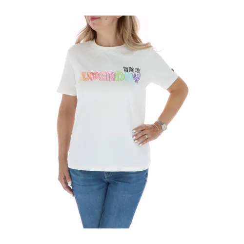 Superdry , White Womens T-Shirt ,White female, Sizes: