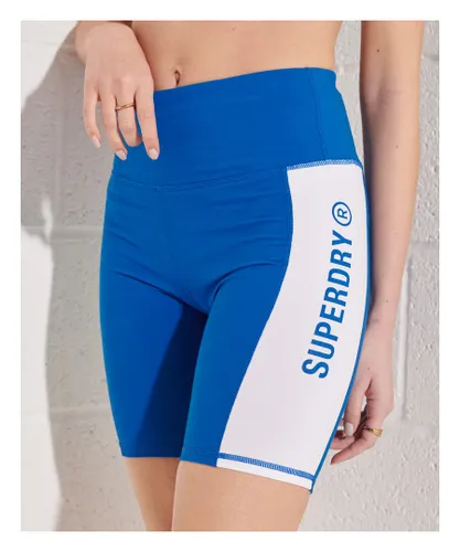 Superdry Womens Active Lifestyle Cycle Short - Blue Cotton
