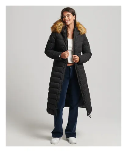 Superdry Womens Arctic Longline Puffer Coat - Black