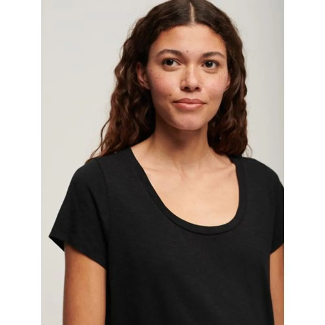 Superdry Womens Black Scoop Neck T-Shirt