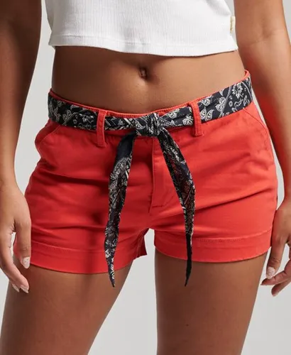 Superdry Women's Chino Hot Shorts Red / Soda Pop Red