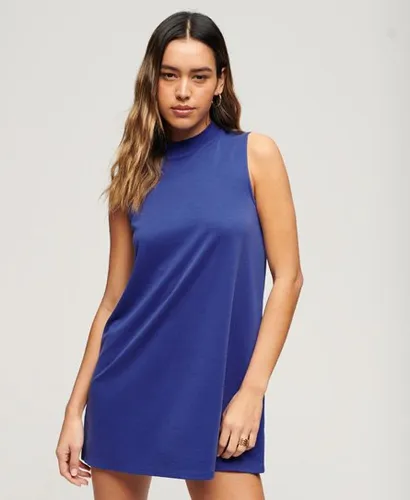 Superdry Women's Classic Sleeveless A-Line Mini Dress, Blue