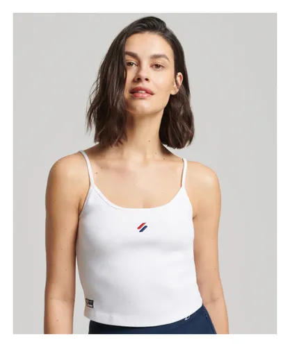 Superdry Womens Code Essential Strappy Tank Top - White Cotton
