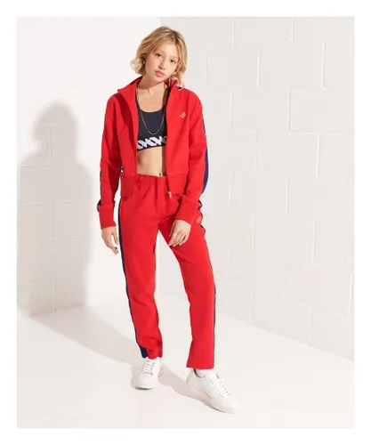 Superdry Womens Code Stripe Track Jacket - Red