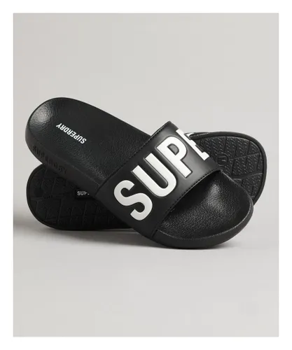 Superdry Womens Core Pool Sliders - Black Other Material