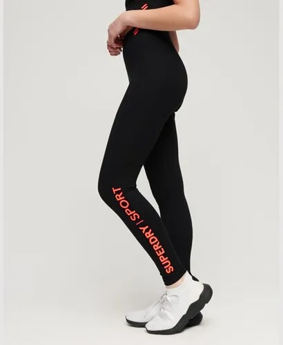 Superdry Women's Core Sports High Waisted Leggings Black / Black/Coral