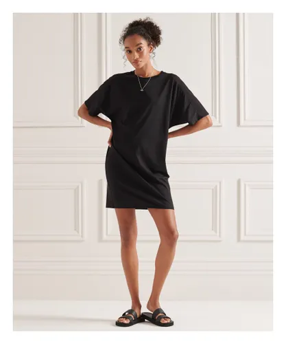 Superdry Womens Cotton Modal T-Shirt Dress - Black
