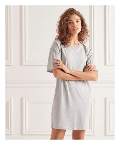 Superdry Womens Cotton Modal T-Shirt Dress - Light Grey