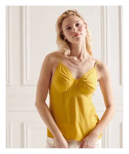 Superdry Womens Cupro Cami Top - Yellow