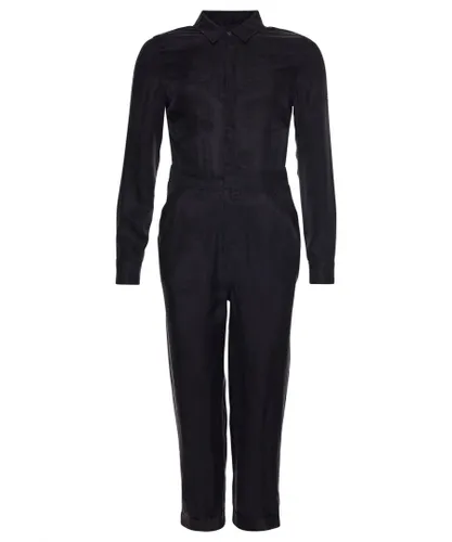 Superdry Womens Cupro Long Sleeved Shirt Jumpsuit - Black