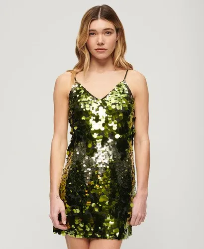 Superdry Women's Disco Sequin Mini Dress Green / Green Sequin
