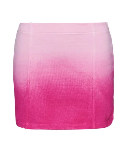 Superdry Womens Essential Dip Dye Skirt - Pink Cotton