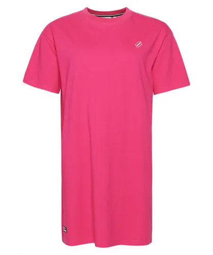 Superdry Womens Essential T-Shirt Dress - Pink Cotton
