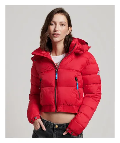 Superdry Womens Fuji Cropped Hooded Jacket - Red