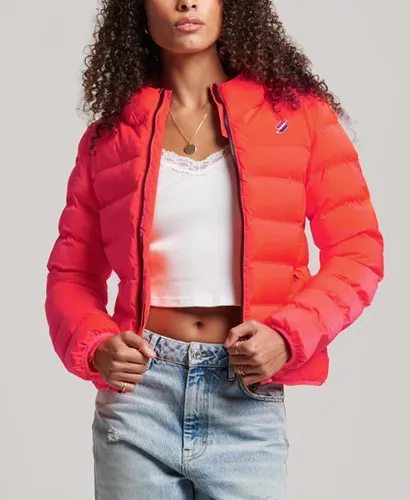 Superdry Women's Heat Sealed Padded Jacket Cream / Hyper Fire Coral