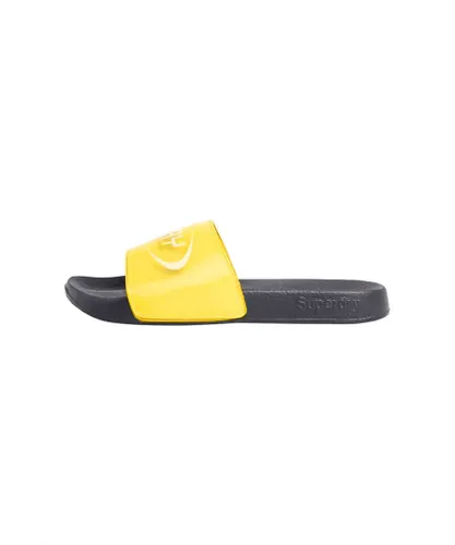 Superdry Womens Hologram Pool Sliders - Yellow Textile