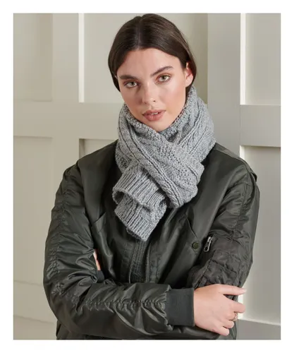 Superdry Womens Lannah Cable Scarf - Grey - One