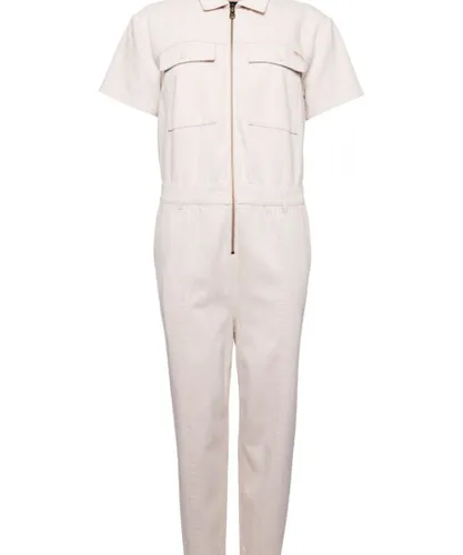 Superdry Womens Limited Edition Dry Utility Jumpsuit - Cream Cotton