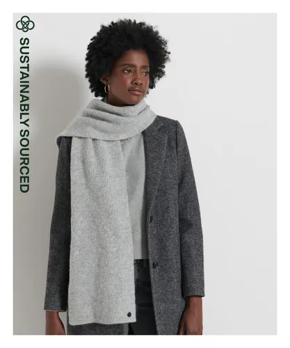 Superdry Womens Luxe Scarf - Grey Alpaca Wool - One