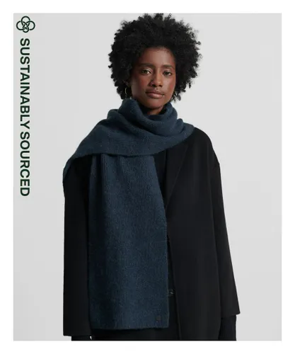 Superdry Womens Luxe Scarf - Navy Alpaca Wool - One
