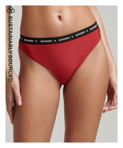 Superdry Womens Micro Elastic Recycled Bikini Briefs - Red