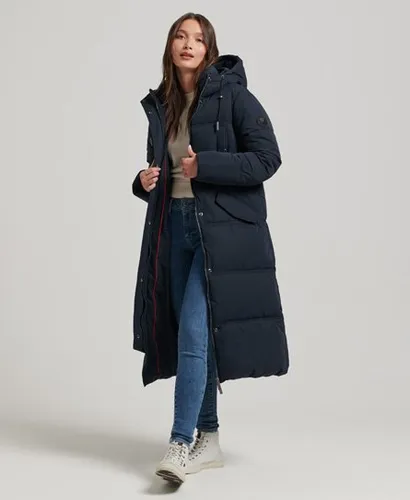 Superdry Women's Microfibre Hooded Puffer Coat Navy / Eclipse Navy