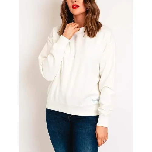 Superdry Womens Off-White Essential Logo Sweatshirt